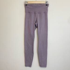 Lululemon Women's Leggings Wunder Under Cotton Purple Grey Yoga Athlesiure
